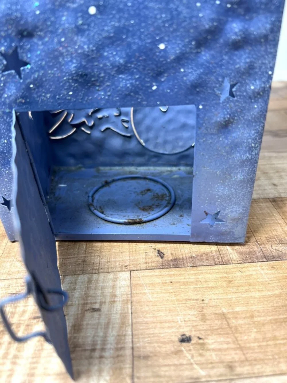 Handcrafted Metal Snowman Candle Holder With Handle
